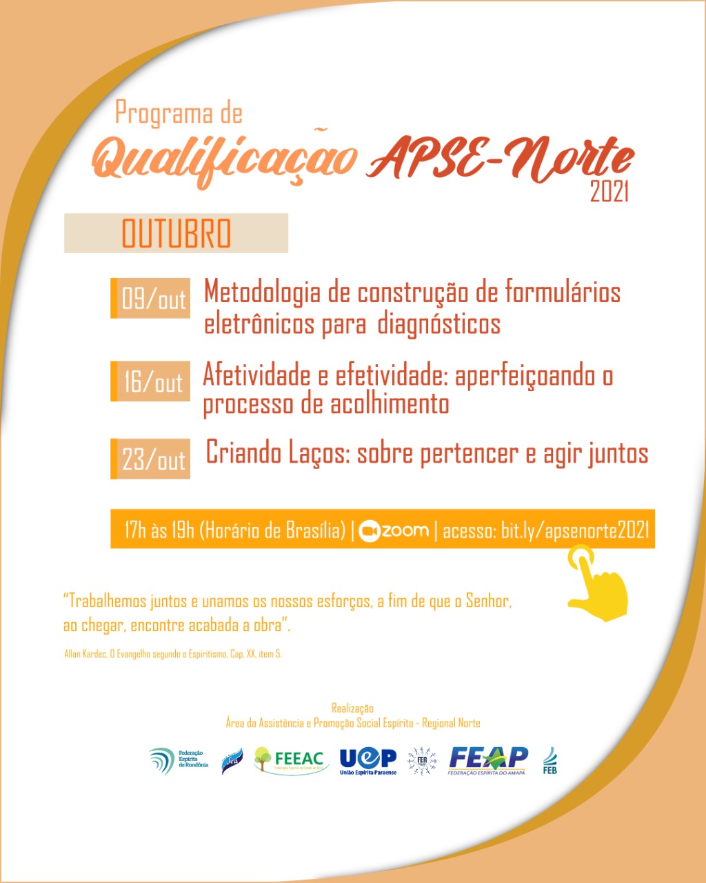 Você está visualizando atualmente Qualificação APSE-Norte 2021 – Agenda de outubro