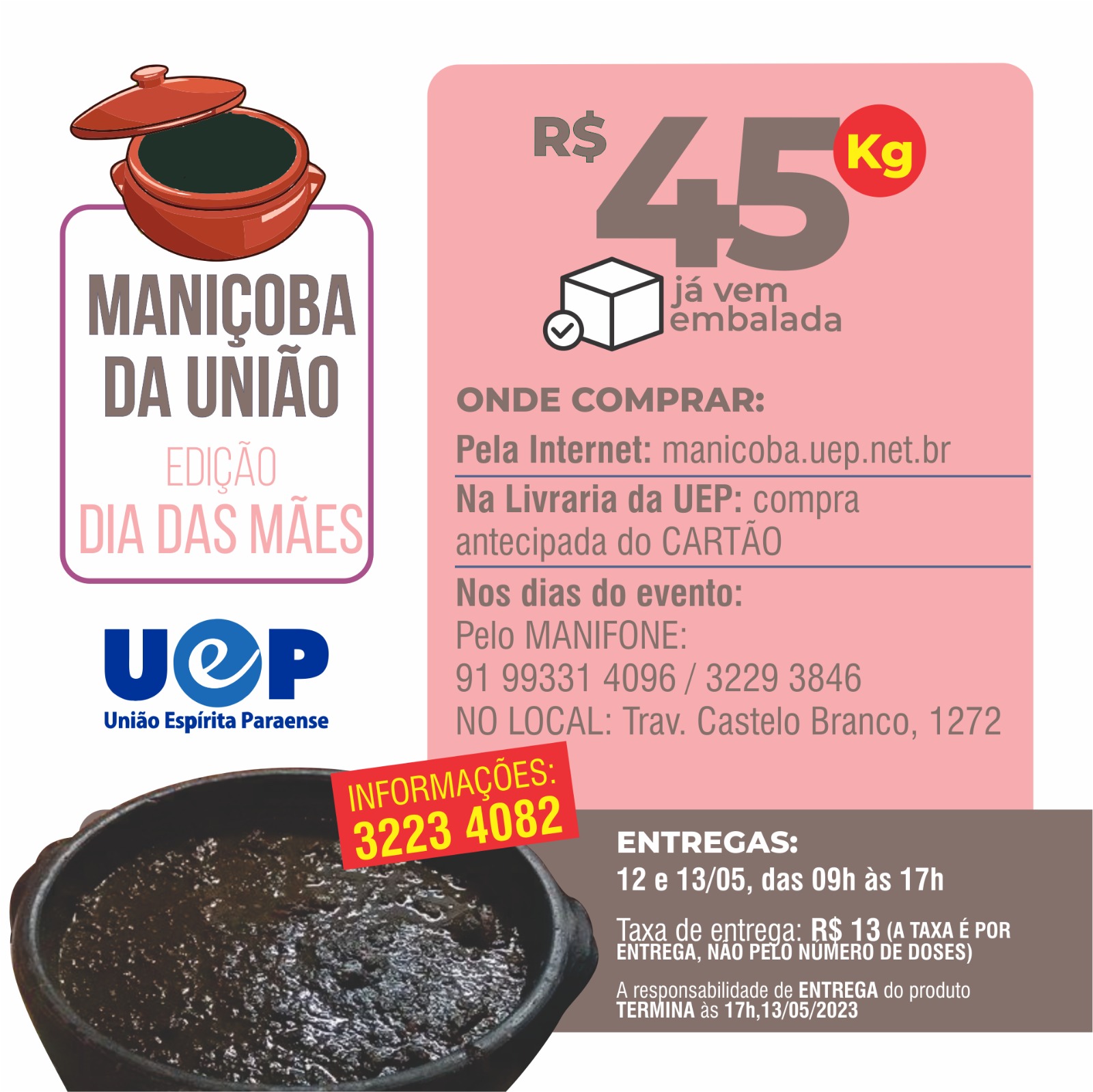 Você está visualizando atualmente Maniçoba da União – Dia das Mães