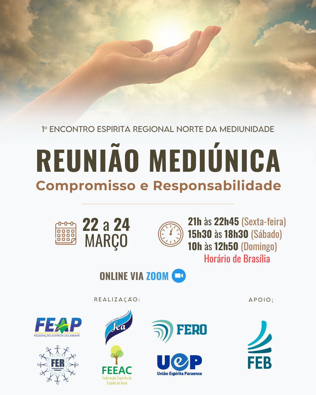 No momento, você está visualizando 1ª Encontro Espírita Regional Norte da Mediunidade – REUNIÃO MEDIUNICA: Compromisso e Responsabilidade