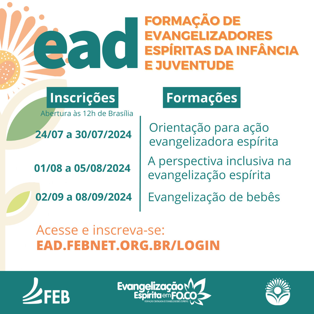 Você está visualizando atualmente Formação de Evangelizadores na Federação Espírita Brasileira, em formato virtual.